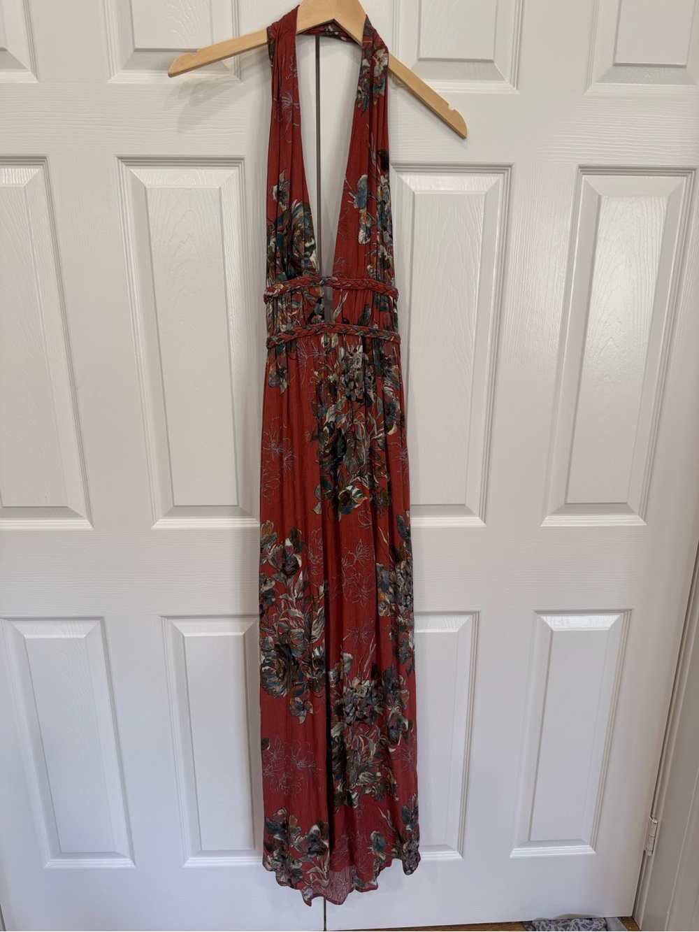 ILLA ILLA Burnt Orange Red Bohemian Maxi Dress
